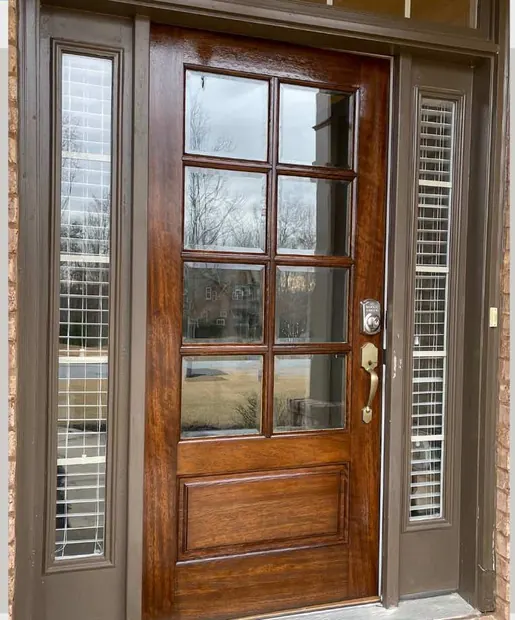 Double door after refinishing