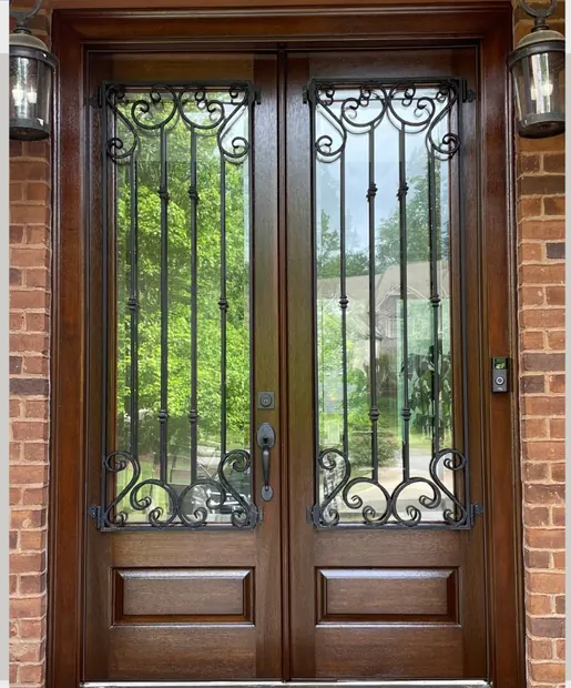 Double door after refinishing