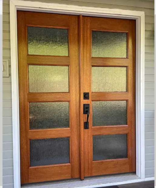 Double door after refinishing