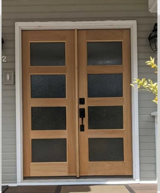 Double door before refinishing