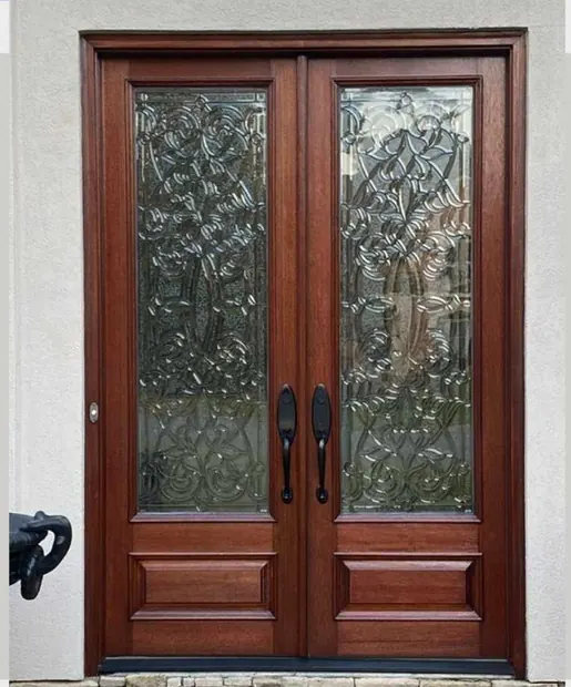 Double door after refinishing