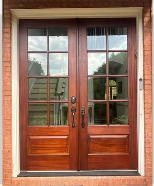Double door after refinishing