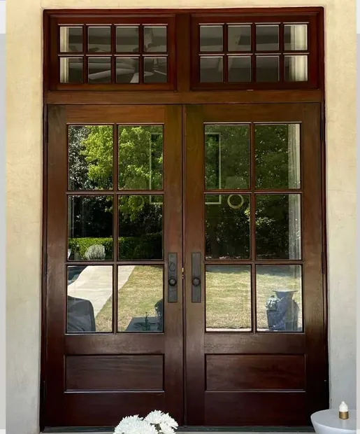 Double door after refinishing