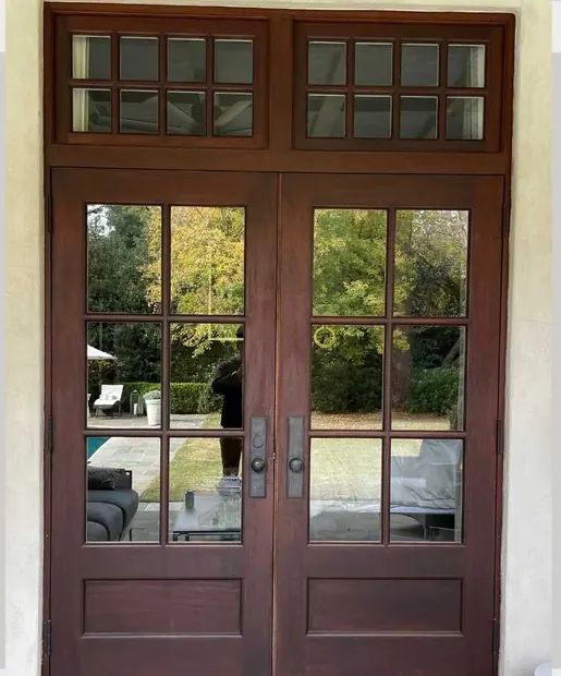 Double door before refinishing