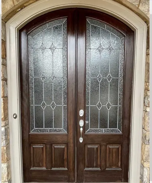 Double door before refinishing