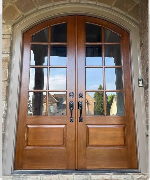 Double door after refinishing