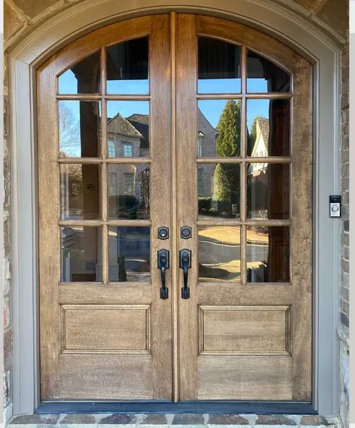 Double door before refinishing