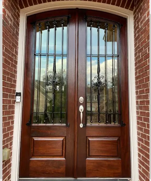Double door after refinishing