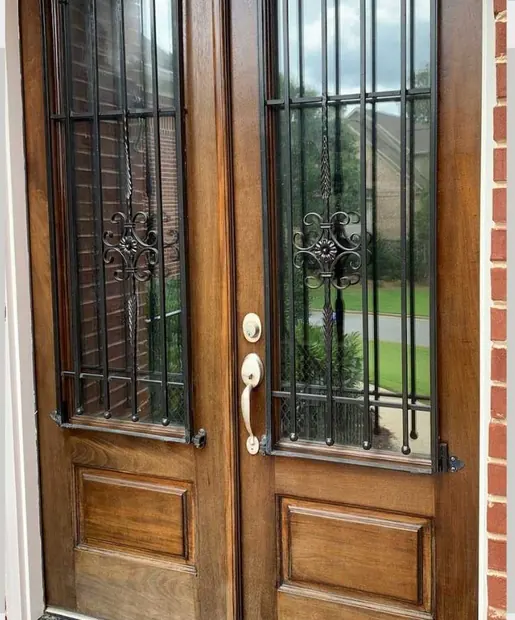 Double door before refinishing