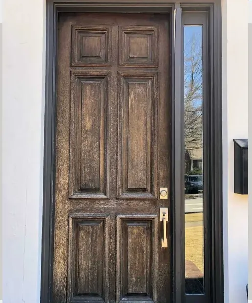 Single door before refinishing