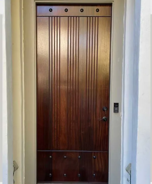 Single door after refinishing