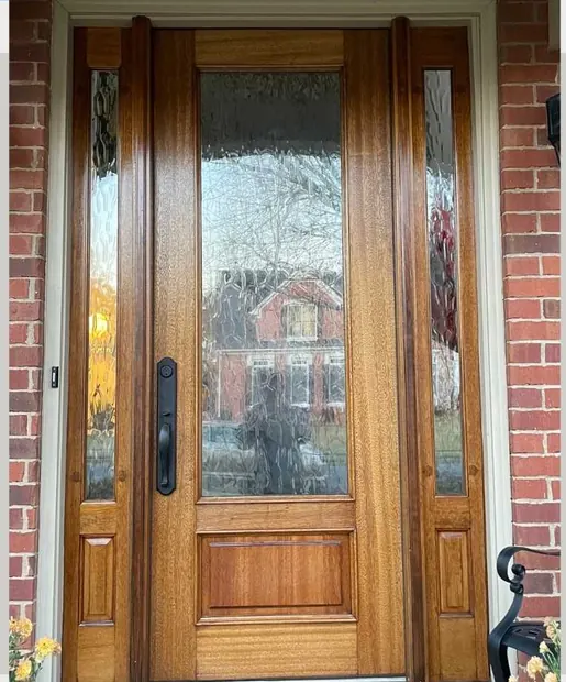 Single door after refinishing