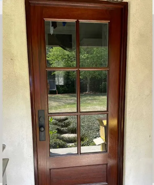 Single door after refinishing