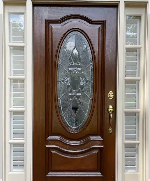 Single door after refinishing